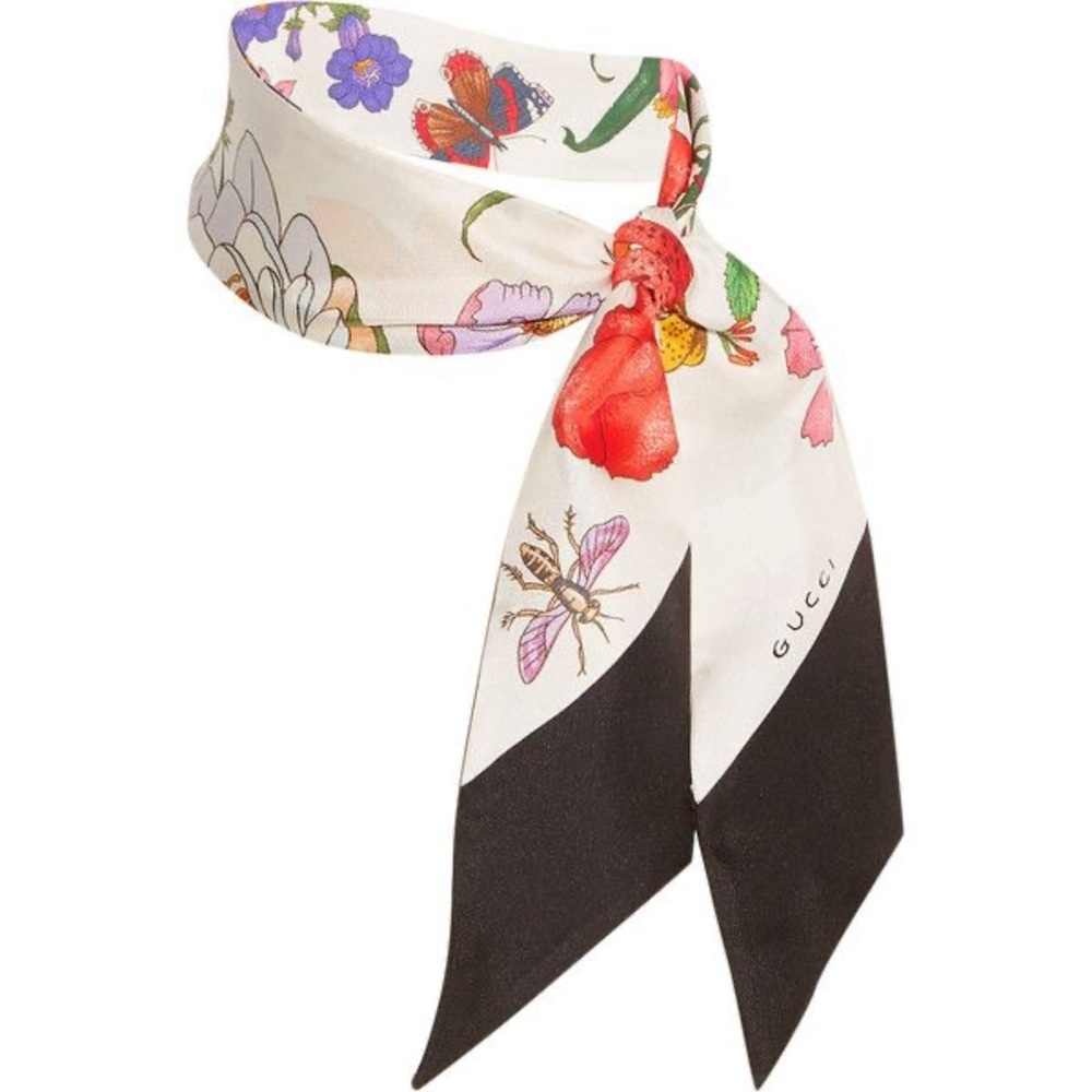Gucci floral neck scarf